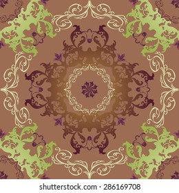 Vector illustration. luxury texture for wallpapers, fabric patterns Baroque, Damask seamless floral pattern.