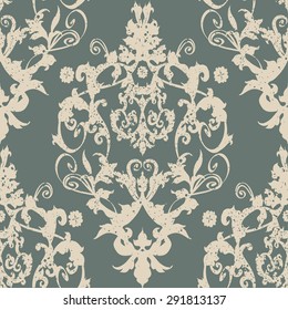 Vector illustration. luxury texture for wallpapers, fabric patterns Baroque, Damask seamless floral pattern.