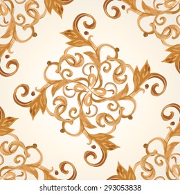 Vector illustration. luxury texture for wallpapers, fabric patterns Baroque, Damask seamless floral pattern.
