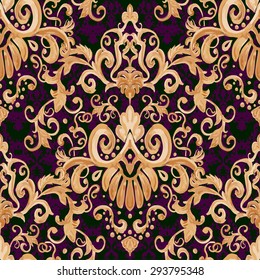 Vector illustration. luxury texture for wallpapers, fabric patterns Baroque, Damask seamless floral pattern.
