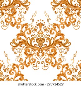 Vector illustration. luxury texture for wallpapers, fabric patterns Baroque, Damask seamless floral pattern.
