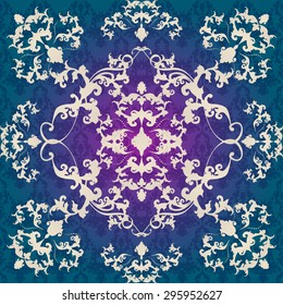 Vector illustration. luxury texture for wallpapers, fabric patterns Baroque, Damask seamless floral pattern.
