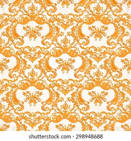 Vector illustration. luxury texture for wallpapers, fabric patterns Baroque, Damask seamless floral pattern.
