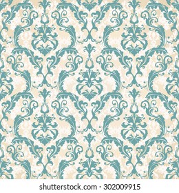 Vector illustration. luxury texture for wallpapers, fabric patterns Baroque, Damask seamless floral pattern.
