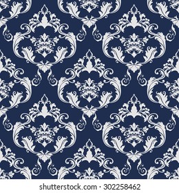 Vector illustration. luxury texture for wallpapers, fabric patterns Baroque, Damask seamless floral pattern. 