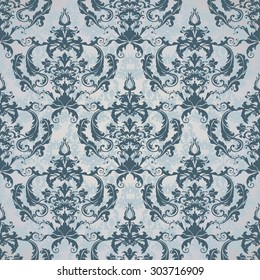 Vector illustration. luxury texture for wallpapers, fabric patterns Baroque, Damask seamless floral pattern.
