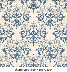 Vector illustration. luxury texture for wallpapers, fabric patterns Baroque, Damask seamless floral pattern.
