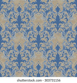 Vector illustration. luxury texture for wallpapers, fabric patterns Baroque, Damask seamless floral pattern.
