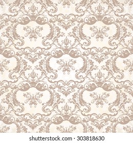 Vector illustration. luxury texture for wallpapers, fabric patterns Baroque, Damask seamless floral pattern.
