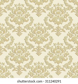 Vector illustration. luxury texture for wallpapers, fabric patterns Baroque, Damask seamless floral pattern.
