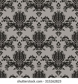 Vector illustration. luxury texture for wallpapers, fabric patterns Baroque, Damask seamless floral pattern.
