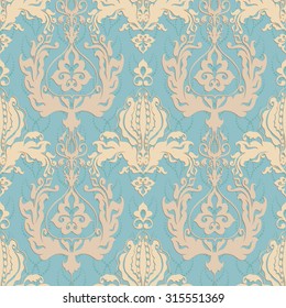 Vector illustration. luxury texture for wallpapers, fabric patterns Baroque, Damask seamless floral pattern.
