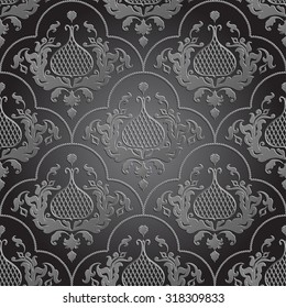 Vector illustration. luxury texture for wallpapers, fabric patterns Baroque, Damask seamless floral pattern.
