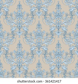 Vector illustration. luxury texture for wallpapers, fabric patterns Baroque, Damask seamless floral pattern.
