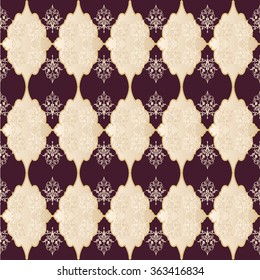 Vector illustration. luxury texture for wallpapers, fabric patterns Baroque, Damask seamless floral pattern.
