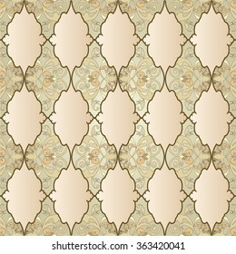 Vector illustration. luxury texture for wallpapers, fabric patterns Baroque, Damask seamless floral pattern. Eastern, Arabic pattern.
