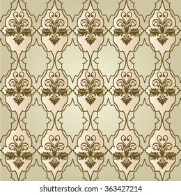 Vector illustration. luxury texture for wallpapers, fabric patterns Baroque, Damask seamless floral pattern.
