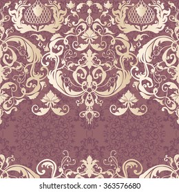 Vektorgrafik. Luxus-Textur für Tapeten, Stoffmuster Barock, Damask nahtlose Blumenmuster.
