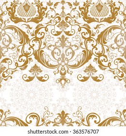 Vector illustration. luxury texture for wallpapers, fabric patterns Baroque, Damask seamless floral pattern.
