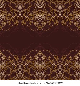 Vector illustration. luxury texture for wallpapers, fabric patterns Baroque, Damask seamless floral pattern.

