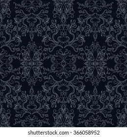 Vector illustration. luxury texture for wallpapers, fabric patterns Baroque, Damask seamless floral pattern.
