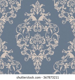Vector illustration. luxury texture for wallpapers, fabric patterns Baroque, Damask seamless floral pattern.

