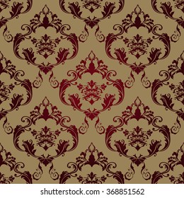 Vector illustration. luxury texture for wallpapers, fabric patterns Baroque, Damask seamless floral pattern.
