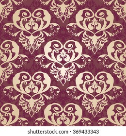 Vector illustration. luxury texture for wallpapers, fabric patterns Baroque, Damask seamless floral pattern.
