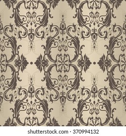 Vector illustration. luxury texture for wallpapers, fabric patterns Baroque, Damask seamless floral pattern.
