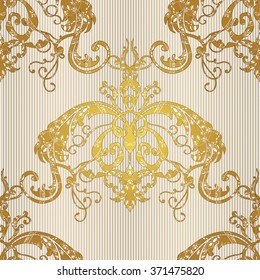 Vector illustration. luxury texture for wallpapers, fabric patterns Baroque, Damask seamless floral pattern.
