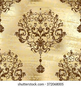 Vector illustration. luxury texture for wallpapers, fabric patterns Baroque, Damask seamless floral pattern.
