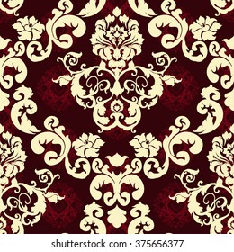 Vector illustration. luxury texture for wallpapers, fabric patterns Baroque, Damask seamless floral pattern.
