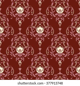 Vector illustration. luxury texture for wallpapers, fabric patterns Baroque, Damask seamless floral pattern.

