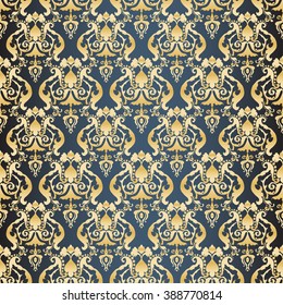 Vector illustration. luxury texture for wallpapers, fabric patterns Baroque, Damask seamless floral pattern.
