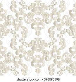 Vector illustration. luxury texture for wallpapers, fabric patterns Baroque, Damask seamless floral pattern.
