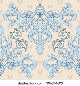 Vector illustration. luxury texture for wallpapers, fabric patterns Baroque, Damask seamless floral pattern.
