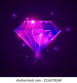 Vector Illustration Luxury Violet Diamond