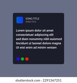 Vector illustration lyrics box interface template