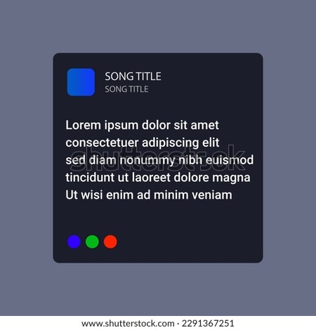 Vector illustration lyrics box interface template
