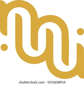 Vector illustration of the M, I and W, I logo template.
