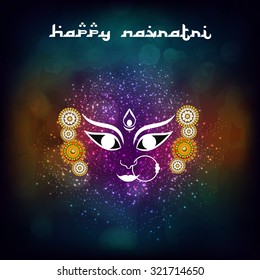 Vector illustration of Maa Durga in a colorful background for Happy Navratri.