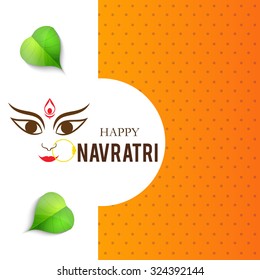 Vector illustration of Maa Durga in a colourful background for Happy Navratri.