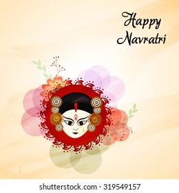 Vector illustration of Maa Durga in a colourfull background for Happy Navratri.
