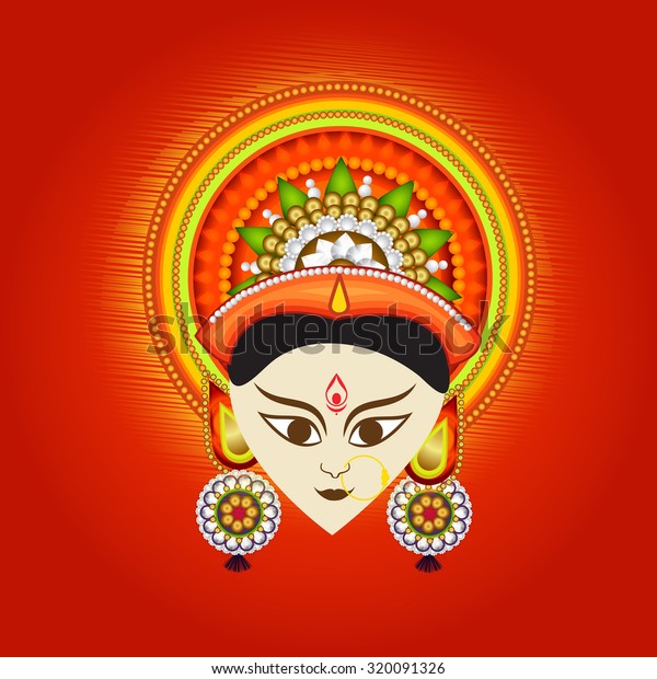 Vector Illustration Maa Durga Colourfull Background Stock Vector ...