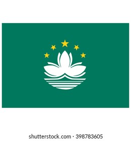 Vector illustration Macao flag vector icon. Rectangular national flag of Macau. Macao flag button