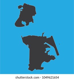vector illustration of Macao map . blue background