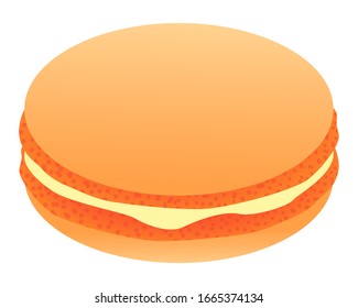 Vector illustration of macaroon isolated on a white background. Sweet element of design