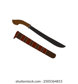 Ilustración vectorial de machete y vaina
