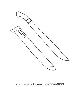 Ilustración vectorial de machete y vaina