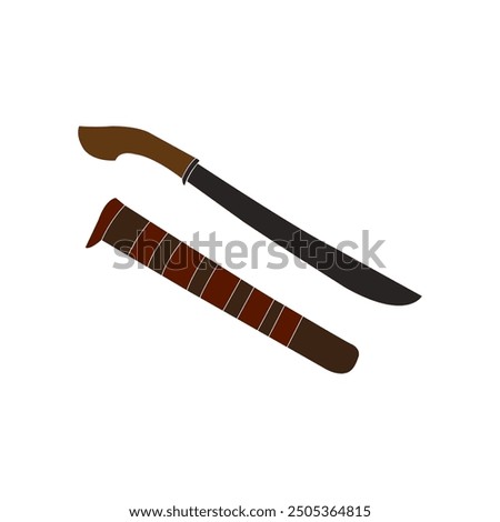vector illustration of machete and scabbard